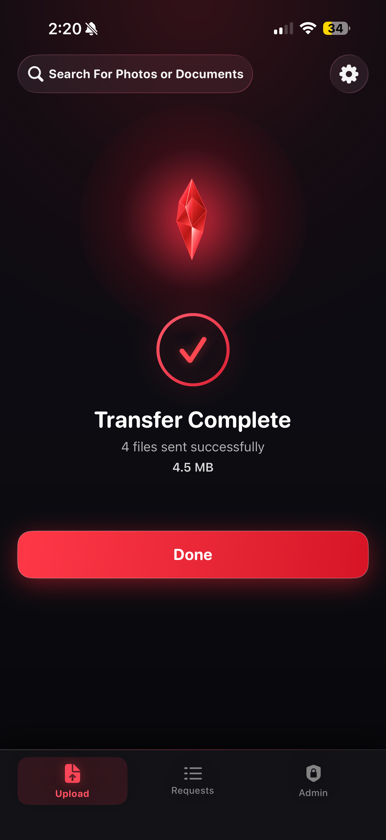 Transfer Completed Confirmation